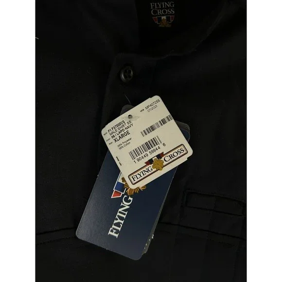 FLYING CROSS Mens Short-sleeve Shirt With Patch NAVY XL - Picture 4 of 12